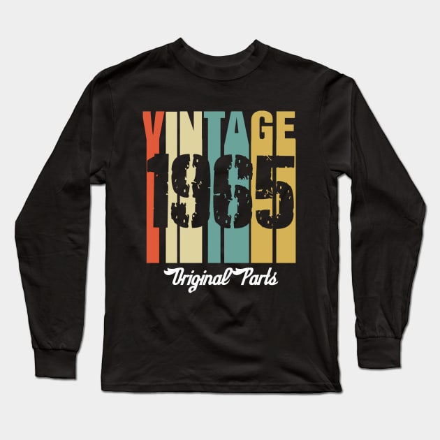 Vintage 1965 Original Parts Retro Vintage Birthday Gifts 55s Long Sleeve T-Shirt by nzbworld